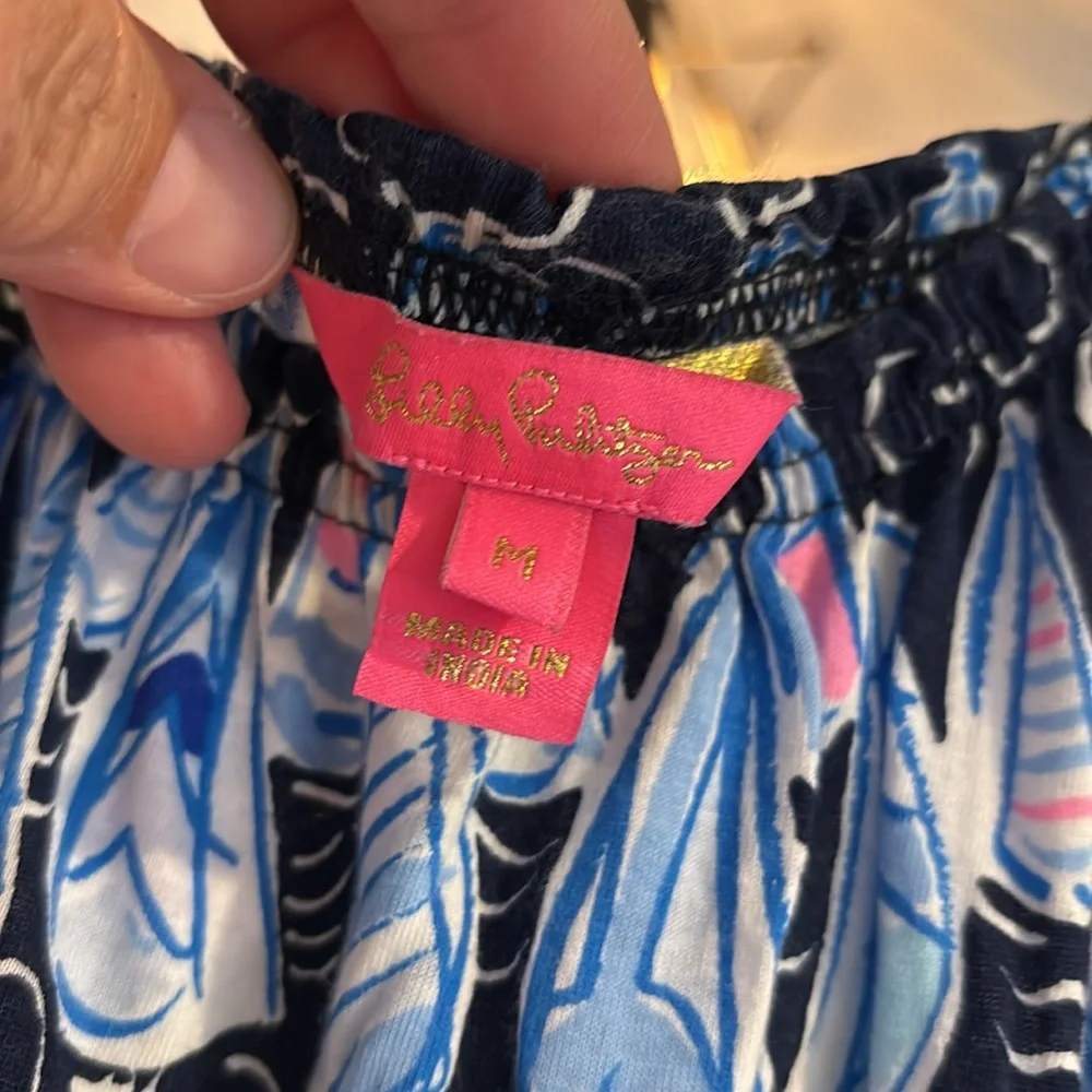 Lilly Pulitzer Loro Romper low tide navy Sales and stripes - Picture 4 of 6